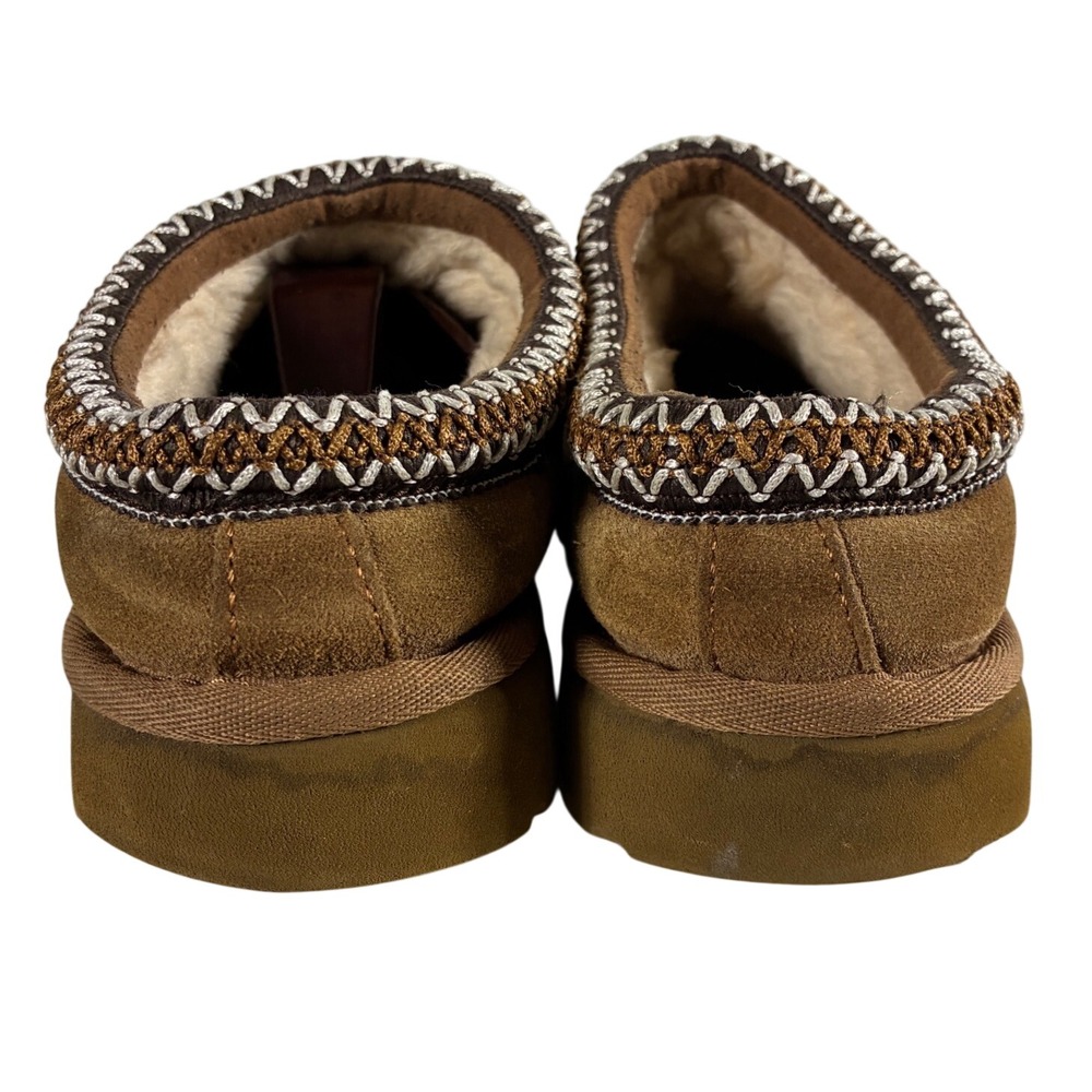 UGG Tasman Slipper Chestnut Suede Embroidered Braid 5955 Womens Size 6 - Picture 3 of 8